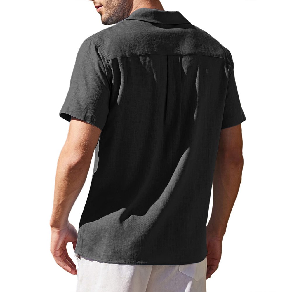 Men's short-sleeved linen shirt