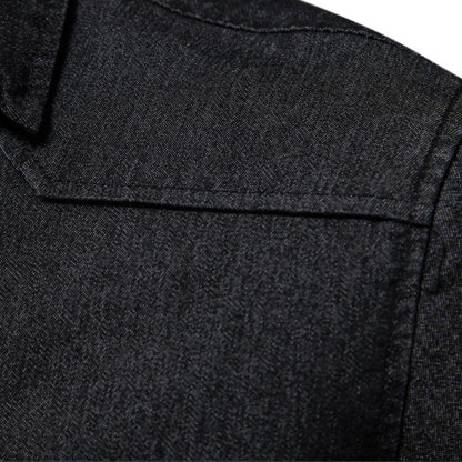 Diggetty Classic Casual Men's Long Sleeve Denim Shirt