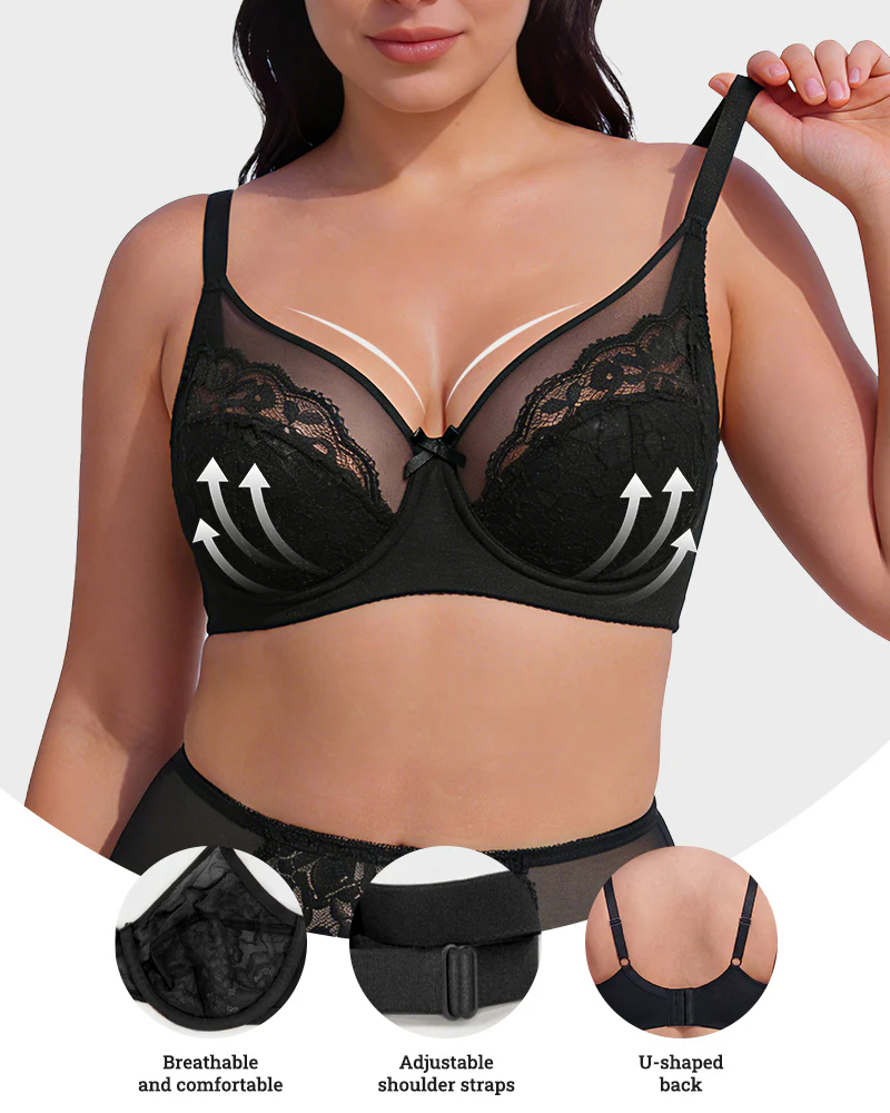 Floral Lace Minimizer Comfort Bra