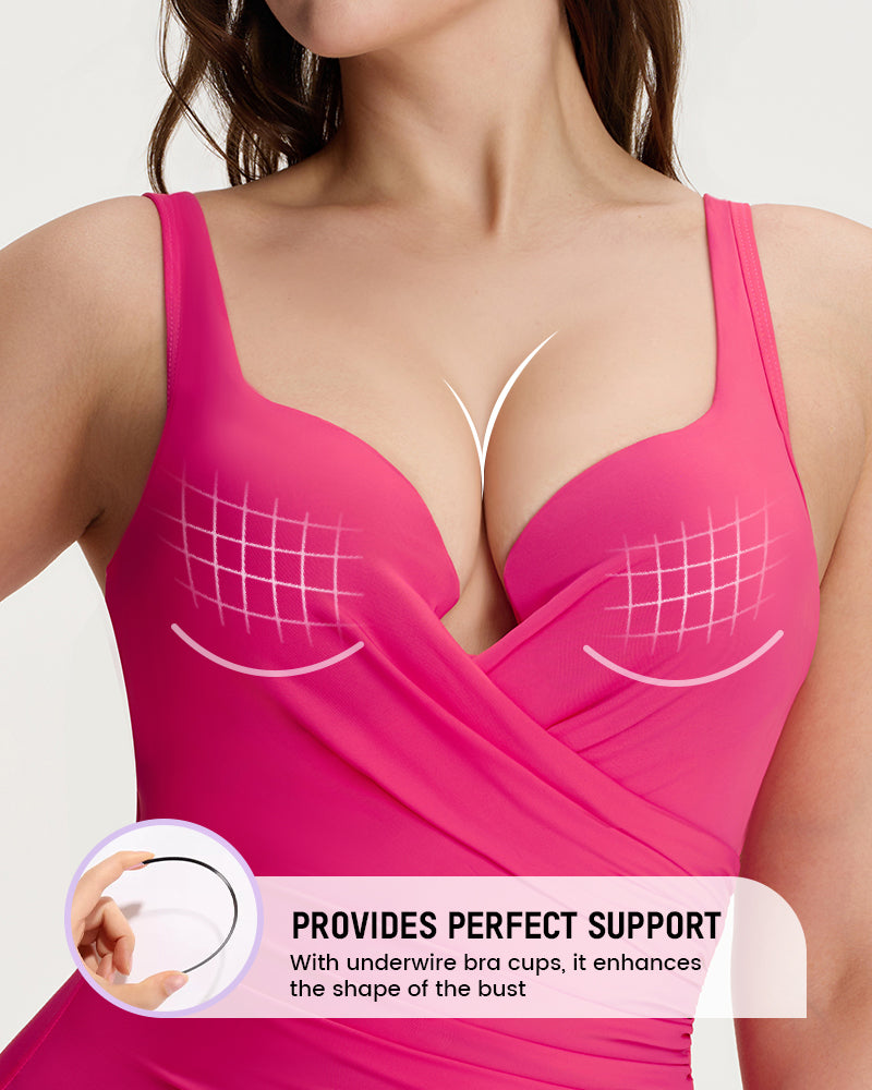 Plunge Underwire Tummy Control One-Piece Swimsuit