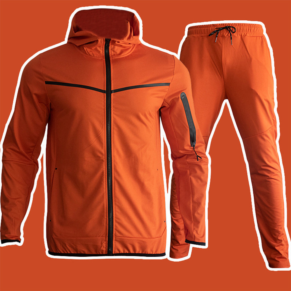 New Men's Fashion Contrast Color Casual Sports Suit