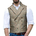 Men's Lapel Slim Fit Check Vest